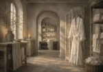 Linen Chronicle White Robe White Bathroom Wall Art