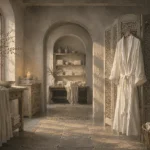 Linen Chronicle White Robe White Bathroom Wall Art