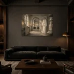 Premium Wall Art Yatay Html Edition – NM3-WHT-LI-H-003 shown in a warm modern interior