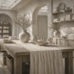 Linen Interlude Linen Runner White Dining Room Wall Art