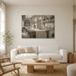 Premium Wall Art Yatay Html Edition – NM3-WHT-LI-H-004 styled in a refined neutral interior