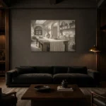 Premium Wall Art Yatay Html Edition – NM3-WHT-LI-H-004 shown in a warm modern interior