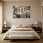 Premium Wall Art Yatay Html Edition – NM3-WHT-LI-H-004 showcased in an elegant minimalist interior