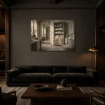 Premium Wall Art Yatay Html Edition – NM3-WHT-LI-H-005 shown in a warm modern interior