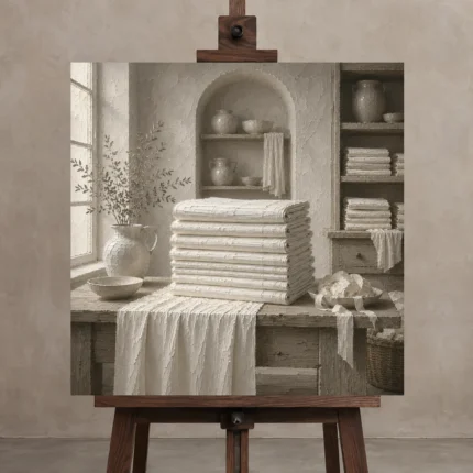 Premium Wall Art Kare Html Edition – NM3-WHT-LI-S-001 displayed on a studio easel