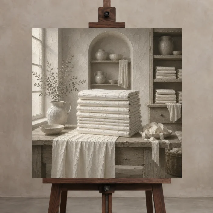 Premium Wall Art Kare Html Edition – NM3-WHT-LI-S-001 displayed on a studio easel