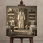 Premium Wall Art Kare Html Edition – NM3-WHT-LI-S-003 displayed on a studio easel