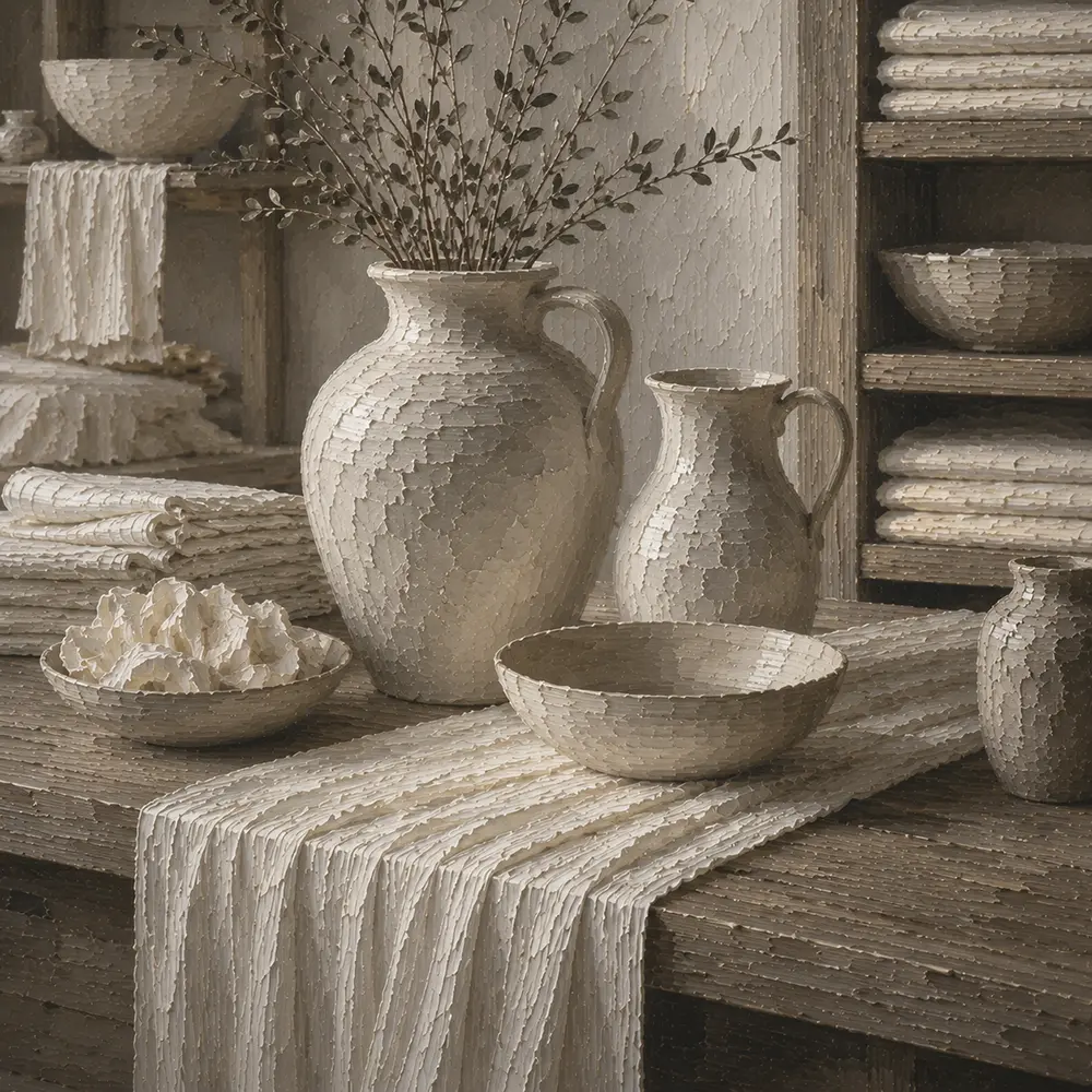 Linen Study Linen Runner White Dining Room Wall Art