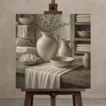 Premium Wall Art Kare Html Edition – NM3-WHT-LI-S-004 displayed on a studio easel