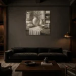 Premium Wall Art Kare Html Edition – NM3-WHT-LI-S-004 shown in a warm modern interior