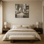Premium Wall Art Kare Html Edition – NM3-WHT-LI-S-004 showcased in an elegant minimalist interior