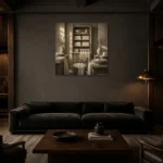 Premium Wall Art Kare Html Edition – NM3-WHT-LI-S-005 shown in a warm modern interior