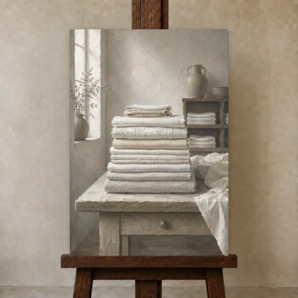 Premium Wall Art Dikey Html Edition – NM3-WHT-LI-V-001 displayed on a studio easel