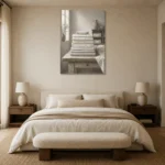 Premium Wall Art Dikey Html Edition – NM3-WHT-LI-V-001 showcased in an elegant minimalist interior