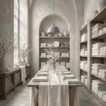Linen Threshold Long Dining Table White Dining Room Wall Art