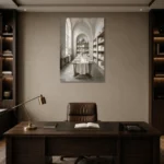 Premium Wall Art Dikey Html Edition – NM3-WHT-LI-V-002 displayed in a contemporary gallery-inspired room
