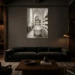 Premium Wall Art Dikey Html Edition – NM3-WHT-LI-V-002 shown in a warm modern interior