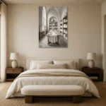 Premium Wall Art Dikey Html Edition – NM3-WHT-LI-V-002 showcased in an elegant minimalist interior