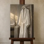 Premium Wall Art Dikey Html Edition – NM3-WHT-LI-V-003 displayed on a studio easel