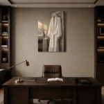 Premium Wall Art Dikey Html Edition – NM3-WHT-LI-V-003 displayed in a contemporary gallery-inspired room