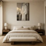 Premium Wall Art Dikey Html Edition – NM3-WHT-LI-V-003 showcased in an elegant minimalist interior