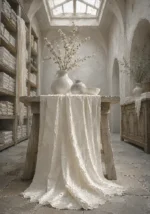 Linen Portrait Linen Runner White Dining Room Wall Art