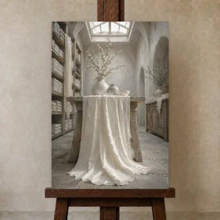 Premium Wall Art Dikey Html Edition – NM3-WHT-LI-V-004 displayed on a studio easel