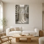 Premium Wall Art Dikey Html Edition – NM3-WHT-LI-V-004 styled in a refined neutral interior