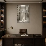 Premium Wall Art Dikey Html Edition – NM3-WHT-LI-V-004 displayed in a contemporary gallery-inspired room