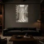 Premium Wall Art Dikey Html Edition – NM3-WHT-LI-V-004 shown in a warm modern interior