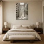 Premium Wall Art Dikey Html Edition – NM3-WHT-LI-V-004 showcased in an elegant minimalist interior
