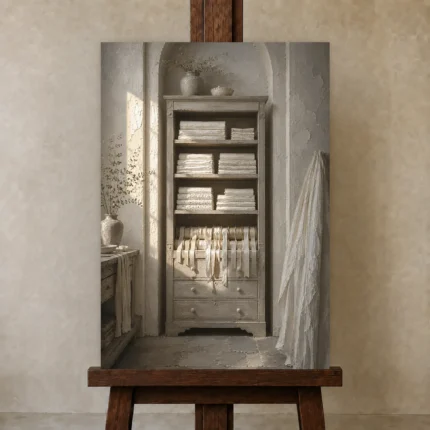 Premium Wall Art Dikey Html Edition – NM3-WHT-LI-V-005 displayed on a studio easel