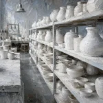 Porcelain White Salon Shelf Of Porcelain Forms White Dining Room Wall Art