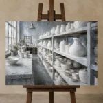 Premium Wall Art Yatay Html Edition – NM3-WHT-PS-H-002 displayed on a studio easel