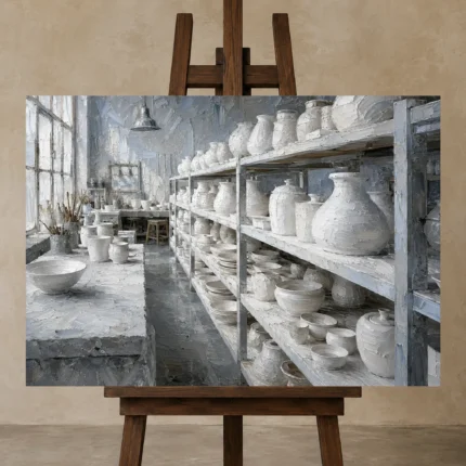 Premium Wall Art Yatay Html Edition – NM3-WHT-PS-H-002 displayed on a studio easel