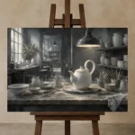 Premium Wall Art Yatay Html Edition – NM3-WHT-PS-H-003 displayed on a studio easel