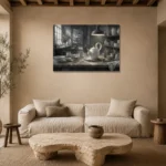 Premium Wall Art Yatay Html Edition – NM3-WHT-PS-H-003 presented in a sophisticated home setting