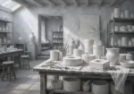 Porcelain White Passage Worktable White Dining Room Wall Art