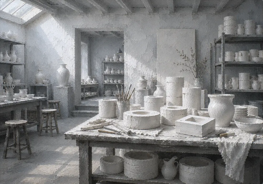 Porcelain White Passage Worktable White Dining Room Wall Art