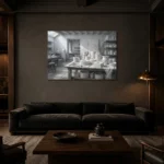 Premium Wall Art Yatay Html Edition – NM3-WHT-PS-H-005 shown in a warm modern interior