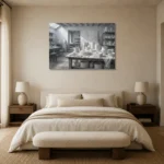Premium Wall Art Yatay Html Edition – NM3-WHT-PS-H-005 showcased in an elegant minimalist interior