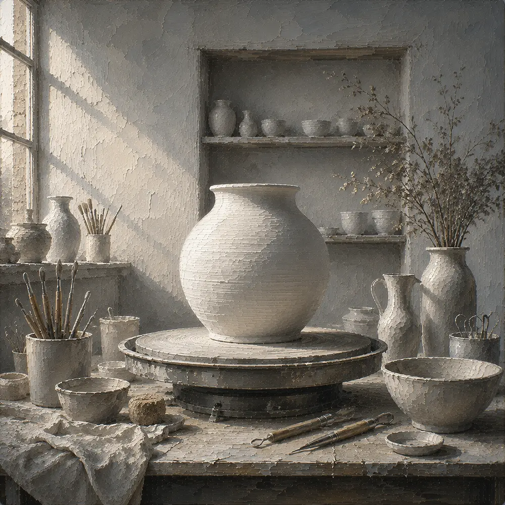 Porcelain White Cabinet Unfinished White Vessel White Kitchen Wall Art