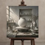 Premium Wall Art Kare Html Edition – NM3-WHT-PS-S-001 displayed on a studio easel