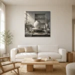 Premium Wall Art Kare Html Edition – NM3-WHT-PS-S-001 styled in a refined neutral interior