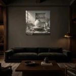 Premium Wall Art Kare Html Edition – NM3-WHT-PS-S-001 shown in a warm modern interior