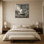 Premium Wall Art Kare Html Edition – NM3-WHT-PS-S-001 showcased in an elegant minimalist interior