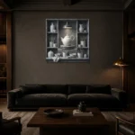 Premium Wall Art Kare Html Edition – NM3-WHT-PS-S-003 shown in a warm modern interior