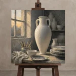 Premium Wall Art Kare Html Edition – NM3-WHT-PS-S-004 displayed on a studio easel
