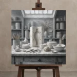 Premium Wall Art Kare Html Edition – NM3-WHT-PS-S-005 displayed on a studio easel
