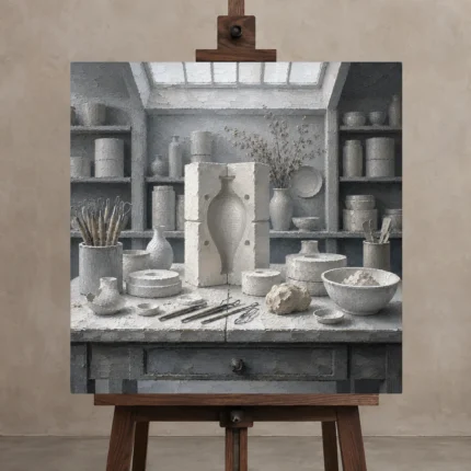 Premium Wall Art Kare Html Edition – NM3-WHT-PS-S-005 displayed on a studio easel